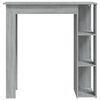 vidaXL Bar Table with Shelf Grey Sonoma 102x50x103.5 cm Engineered Wood