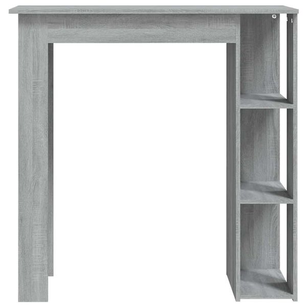 vidaXL Bar Table with Shelf Grey Sonoma 102x50x103.5 cm Engineered Wood