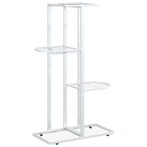 vidaXL 4-Floor Flower Stand 43x22x76 cm White Metal