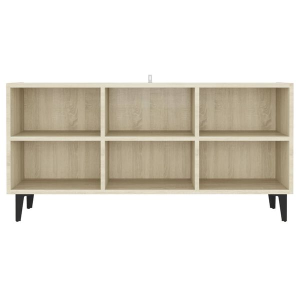 vidaXL TV Cabinet with Metal Legs Sonoma Oak 103.5x30x50 cm