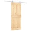 vidaXL Sliding Door Natural and White 85 x 210 cm Solid Pine Wood
