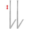 2 Telescopic Table Legs Chrome 710 mm-1100 mm