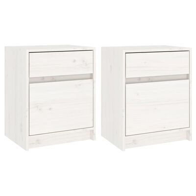 vidaXL Bedside Cabinets 2 pcs White 40x31x50 cm Solid Pinewood
