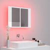 vidaXL LED Bathroom Mirror Cabinet High Gloss White 60x12x45 cm Acrylic