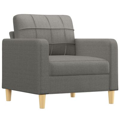 vidaXL Sofa Chair with Footstool Dark Grey 60 cm Fabric