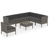 vidaXL 8 Piece Garden Lounge Set with Cushions Poly Rattan Grey