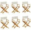 vidaXL 6 Piece Folding Chairs Cream White Fabric