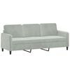 vidaXL 3 Piece Sofa Set with Pillows Light Grey Velvet