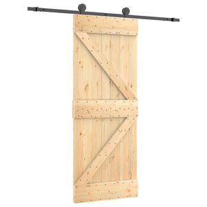 vidaXL Sliding Door 85 x 210 cm Solid Pine Wood (Untreated)