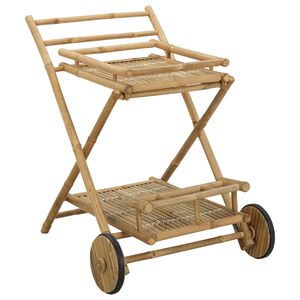 vidaXL Tea Trolley with wheels Natural 79 x 67.5 x 84 cm Bamboo
