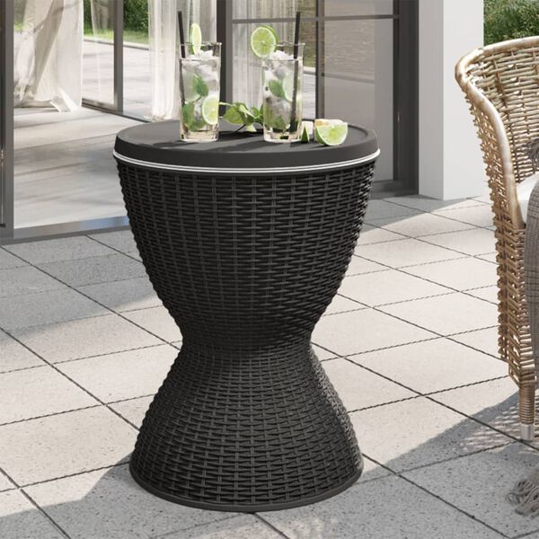 vidaXL 3-in-1 Ice Cooler Table Black Polypropylene