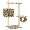 vidaXL Cat Tree with Sisal Scratching Posts 260 cm Beige Paw Prints