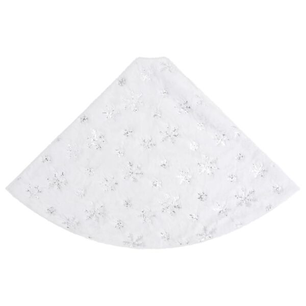 vidaXL Luxury Christmas Tree Skirt White 122 cm Faux Fur