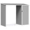 vidaXL Garden Firewood Shed Grey 245x98x159 cm Galvanised Steel