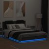 vidaXL Bed Frame with LED without Mattress Black 150x200 cm King Size