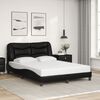 vidaXL Bed Frame without Mattress "Hvar" Black 137x190 cm Double Faux Leather