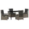 vidaXL Garden Dining Set 5 pcs Grey Poly Rattan