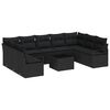 vidaXL Garden Sofa Set 10 pcs Black Poly Rattan