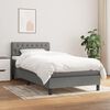 vidaXL Box Spring Bed with Mattress Dark Grey 100x200 cm Fabric