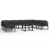 vidaXL 10 Piece Garden Lounge Set with Cushions Aluminium Anthracite