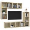 vidaXL 4 Piece TV Cabinet Set Sonoma Oak Engineered Wood
