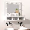 vidaXL Mirror Cabinet with LED High Gloss White 60x31.5x62 cm