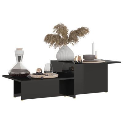 vidaXL Coffee Table High Gloss Black 111.5x50x33 cm Engineered Wood