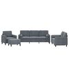 vidaXL 4 Piece Sofa Set with Pillows Dark Grey Velvet