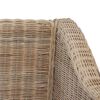 vidaXL 2-Seater Sofa with Cushions Natural Rattan
