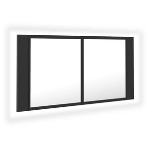 vidaXL Led Mirror Cabinet | Grey | Engineered wood, acrylic