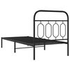 vidaXL Metal Bed Frame without Mattress with Headboard Black 90x190cm