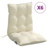 vidaXL Lowback Chair Cushions 6 pcs Cream Oxford Fabric