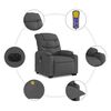 vidaXL Electric Stand up Massage Recliner Chair Dark Grey Fabric
