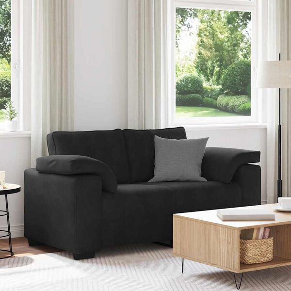 vidaXL Loveseat Sofa Black 120 cm Velvet