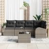 vidaXL Garden Sofa Set with Cushion 6 pcs Grey Poly rattan