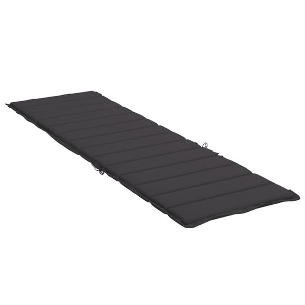 vidaXL Sun Lounger Cushion Black 200x60x3cm Oxford Fabric