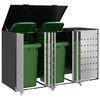 vidaXL Wheelie Bin Storage for 3 Bins Anthracite 204 x 77.5 x 115.5 cm