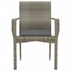 vidaXL Garden Chairs with Cushions 2 pcs Poly Rattan Grey