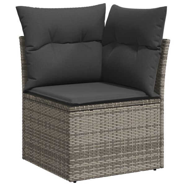 vidaXL Sofa Set with Cushion with Storage 6 pcs Grey Poly Rattan