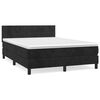 vidaXL Box Spring Bed with Mattress Black 137x187 cm Double Size Velvet