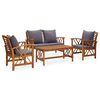 vidaXL 4 Piece Garden Lounge Set with Cushions Solid Acacia Wood