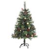 vidaXL Artificial Hinged Christmas Tree 150 LEDs & Ball Set 150 cm