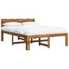 vidaXL Double Bed Frame with Headboard ROSTOCK Natural 135 x 190 cm