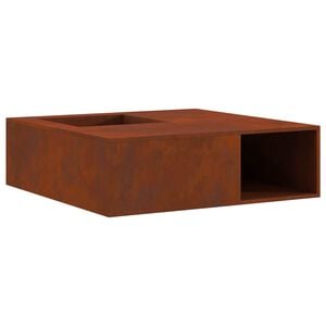 vidaXL Fire Pit Rusty 100 x 100 x 30 cm Weathering Steel