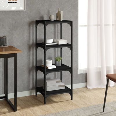 vidaXL Book Cabinet Black 40x33x100 cm Engineered Wood and Steel