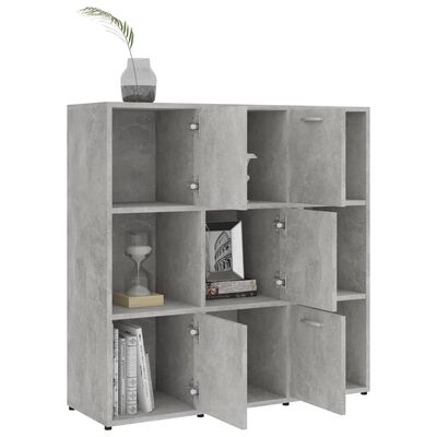 vidaXL Book Cabinet Concrete Grey 90x30x90 cm Engineered Wood