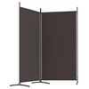 vidaXL 2-Panel Room Divider Brown 175x180 cm Fabric