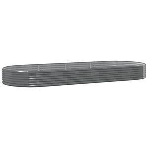 vidaXL Garden Raised Bed Galvanised Steel 373x140x36 cm Grey