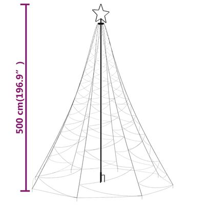 vidaXL Christmas Tree with Spike Cold white 1400 LEDs 500 cm