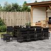 vidaXL 13 Piece Garden Dining Set with Cushions Black Poly Rattan